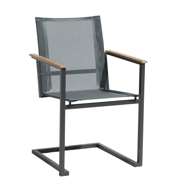 Freischwinger KUBA Teak | Gestell Anthrazit
