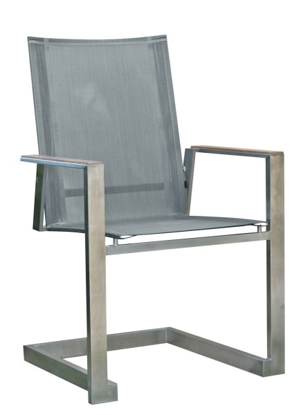 Freischwinger TORTUGA Teak | Gestell Edelstahl